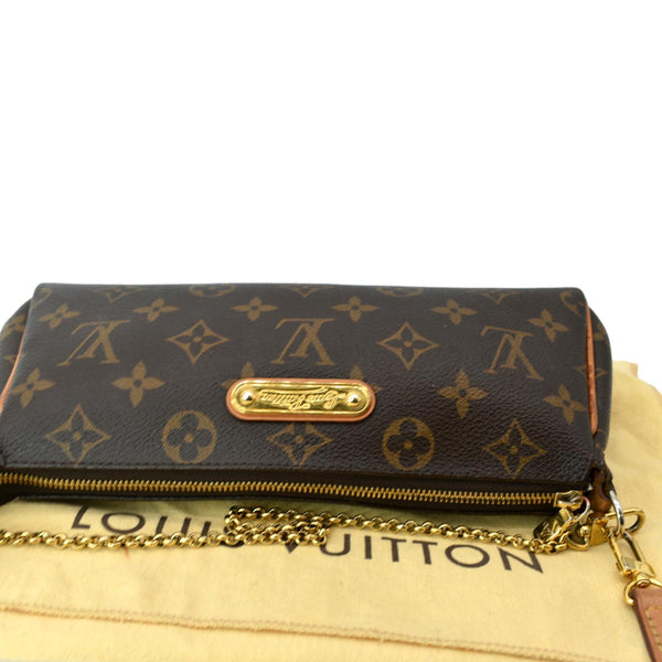 LOUIS VUITTON Eva Monogram Canvas Pochette Crossbody Bag Brown
