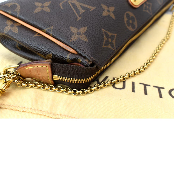 LOUIS VUITTON Eva Monogram Canvas Pochette Crossbody Bag Brown