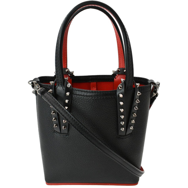 CHRISTIAN LOUBOUTIN Cabata Mini Leather Tote Bag Black