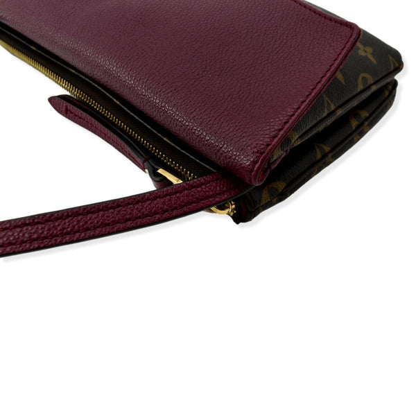 LOUIS VUITTON Twice Pochette Monogram Canvas Crossbody Bag Brown