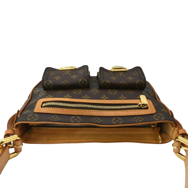 LOUIS VUITTON Hudson GM Monogram Canvas Shoulder Bag Brown