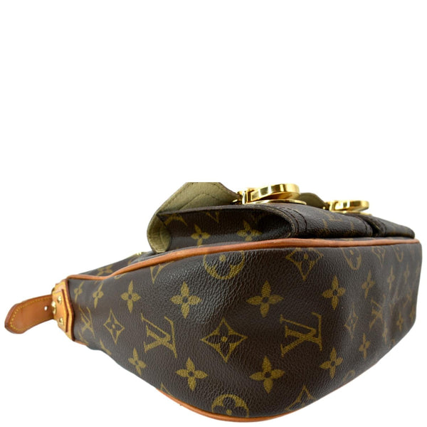 LOUIS VUITTON Hudson GM Monogram Canvas Shoulder Bag Brown