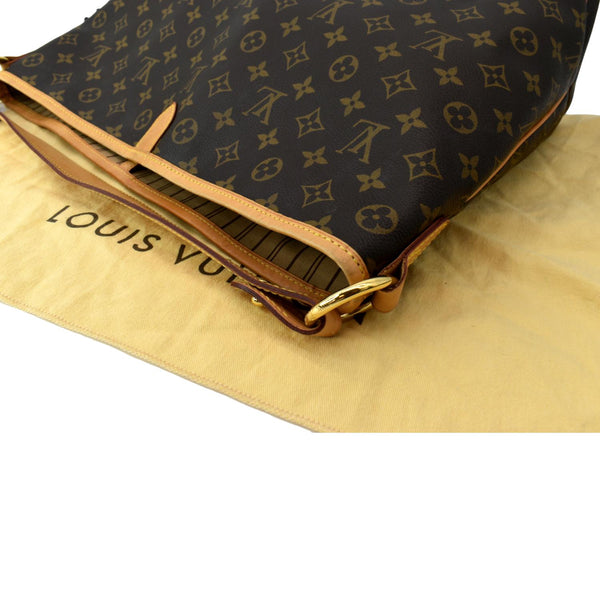 LOUIS VUITTON Delightful MM Monogram Canvas Hobo Bag Brown