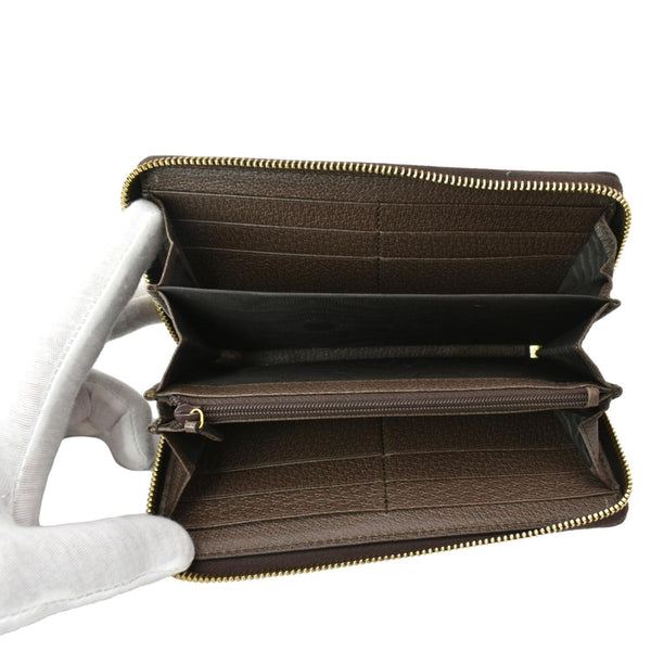 GUCCI Ophidia GG Supreme Canvas Zip Wallet Beige 523154