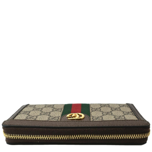 GUCCI Ophidia GG Supreme Canvas Zip Wallet Beige 523154