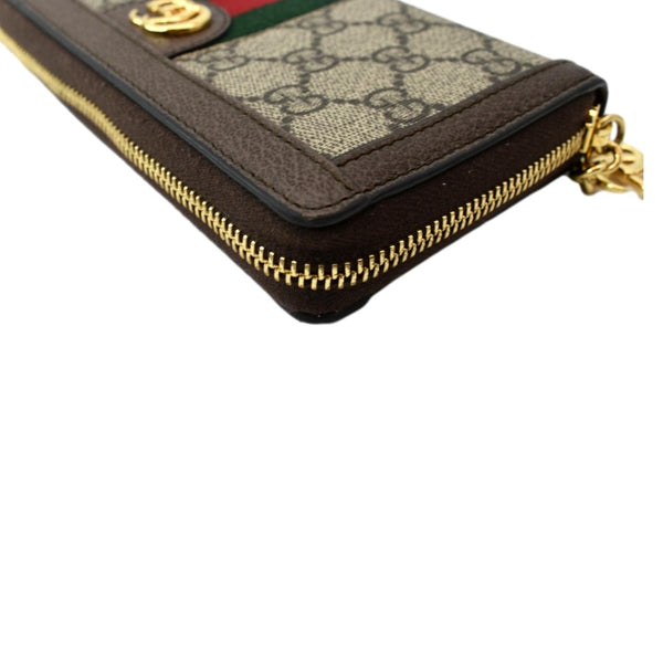 GUCCI Ophidia GG Supreme Canvas Zip Wallet Beige 523154