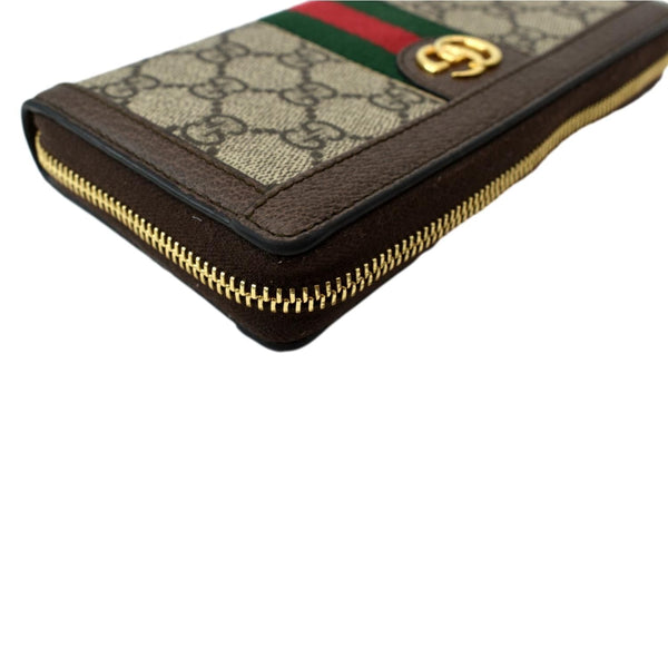 GUCCI Ophidia GG Supreme Canvas Zip Wallet Beige 523154