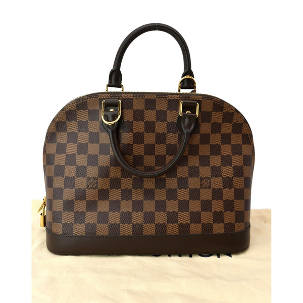 LOUIS VUITTON Alma PM Damier Ebene Satchel Bag Brown