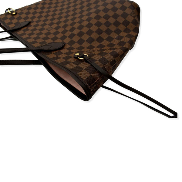 LOUIS VUITTON Neverfull MM Damier Ebene Tote Bag Rose Ballerine