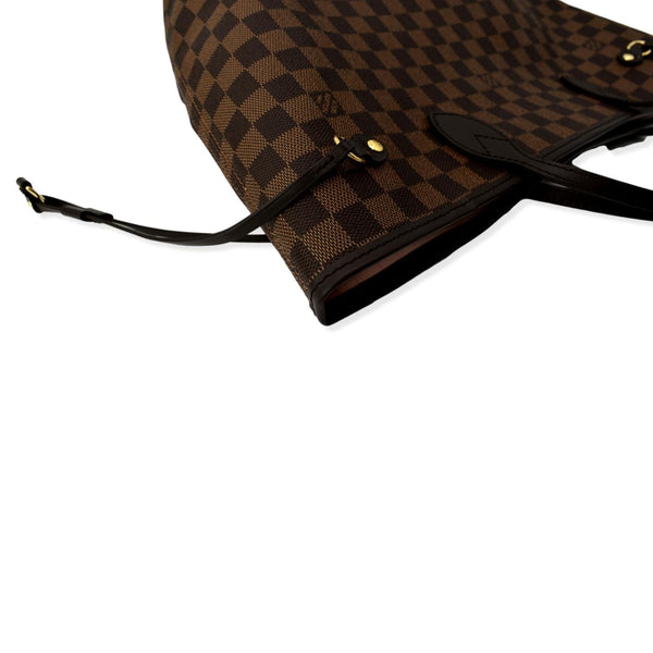 LOUIS VUITTON Neverfull MM Damier Ebene Tote Bag Rose Ballerine