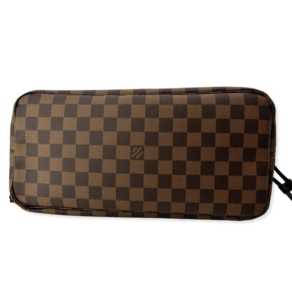 LOUIS VUITTON Neverfull MM Damier Ebene Tote Bag Rose Ballerine