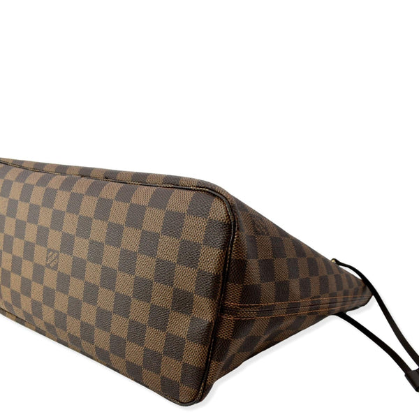 LOUIS VUITTON Neverfull MM Damier Ebene Tote Bag Rose Ballerine
