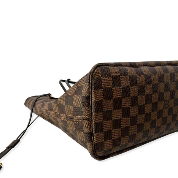 LOUIS VUITTON Neverfull MM Damier Ebene Tote Bag Rose Ballerine