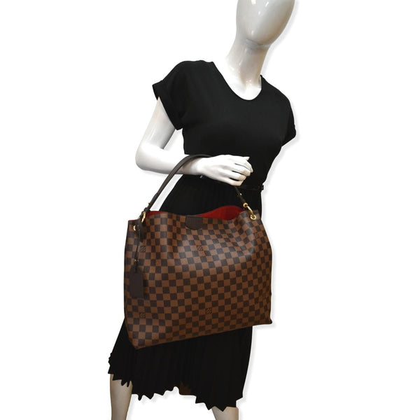 LOUIS VUITTON Graceful MM Damier Ebene Shoulder Bag Brown