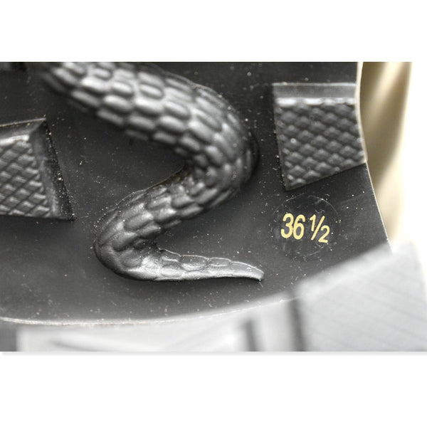 GUCCI Calfskin Pearl Lace Up Combat Ankle Boots Black 497372 Size 36.5