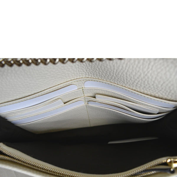 GUCCI Mini Soho Leather Wallet On Chain Crossbody Bag Ivory 598211