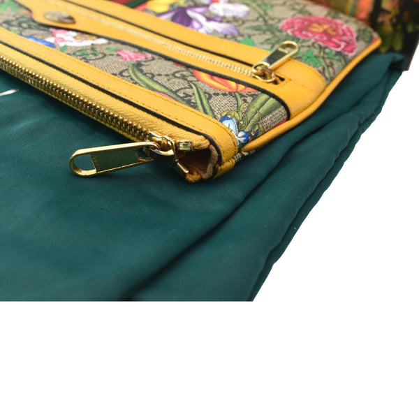 GUCCI Large Ophidia Flora GG Monogram Leather Pouch Clutch Bag Multicolor 517551