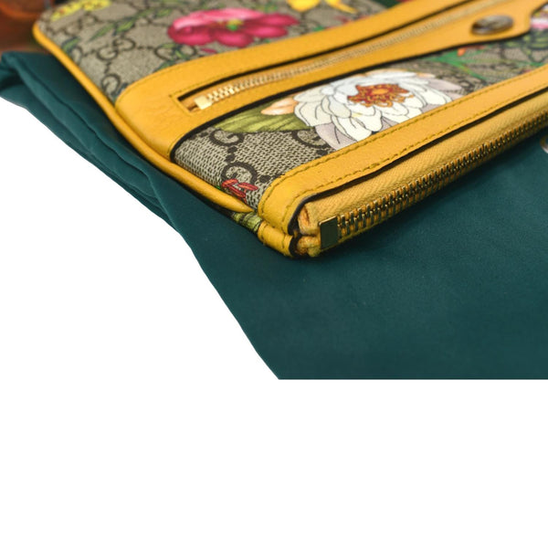 GUCCI Large Ophidia Flora GG Monogram Leather Pouch Clutch Bag Multicolor 517551