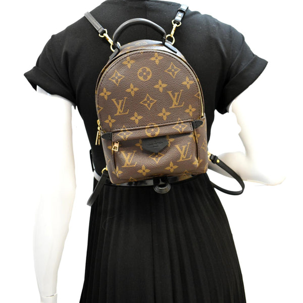 LOUIS VUITTON Palm Springs Mini Monogram Canvas Backpack Brown