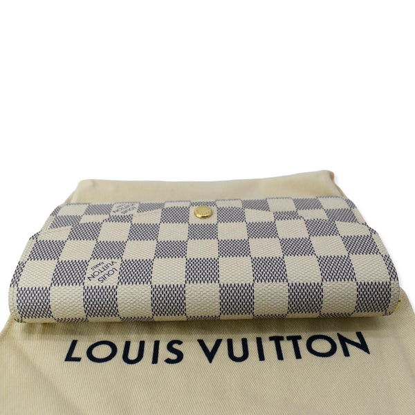 LOUIS VUITTON Damier Azur Sarah Wallet White