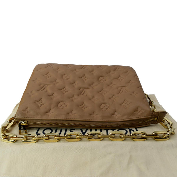 LOUIS VUITTON Coussin PM Monogram Embossed Shoulder Bag Camel