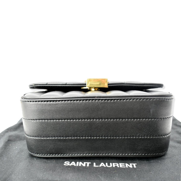 YVES SAINT LAURENT Vicky Small Monogram Leather Chain Crossbody Bag Black