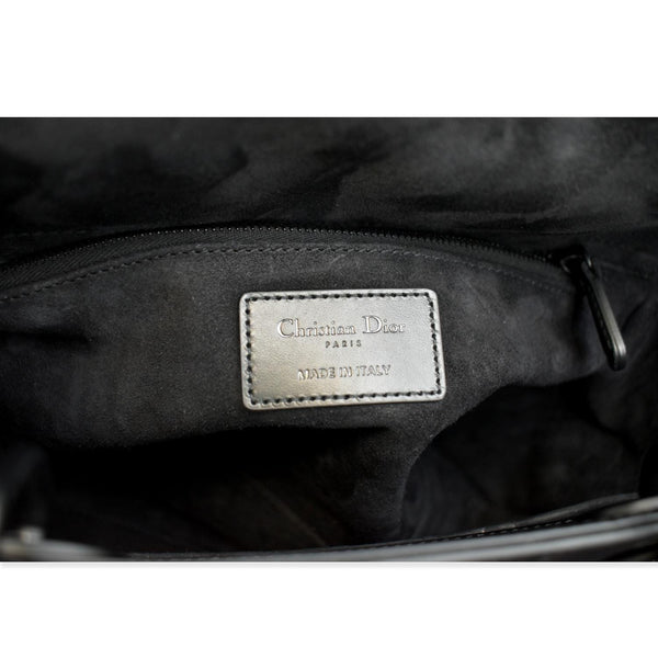 CHRISTIAN DIOR Medium Black Lady Dior Cannage Calfskin Shoulder Bag Black