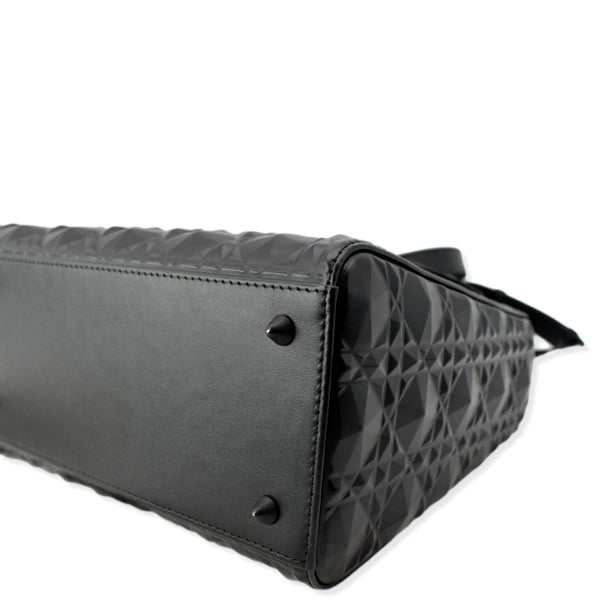 CHRISTIAN DIOR Medium Black Lady Dior Cannage Calfskin Shoulder Bag Black