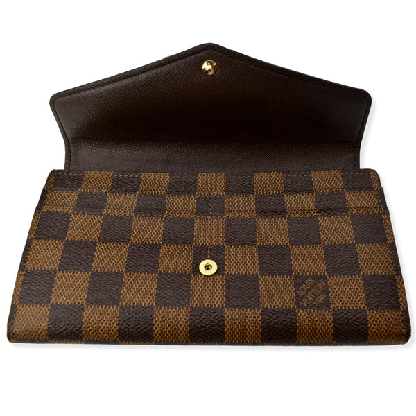 LOUIS VUITTON Damier Ebene Sarah Wallet Brown