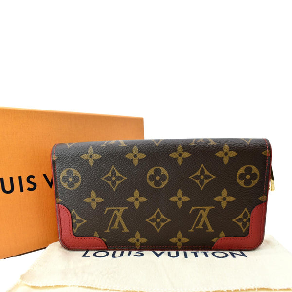 LOUIS VUITTON Retiro Monogram Canvas Zippy Wallet Cerise Red