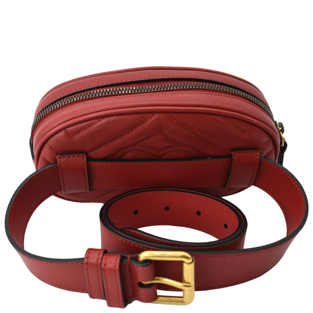 Gucci GG Marmont Matelasse Leather Belt Bag Red - Shop Now