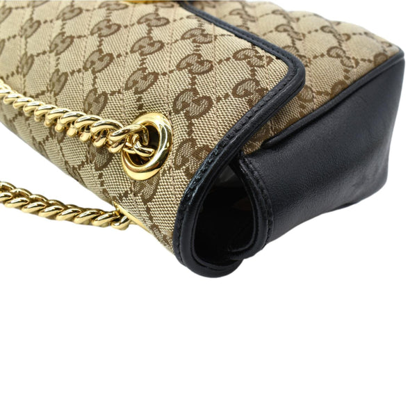 GUCCI GG Marmont Small Matelasse Canvas Shoulder Bag Black 443497