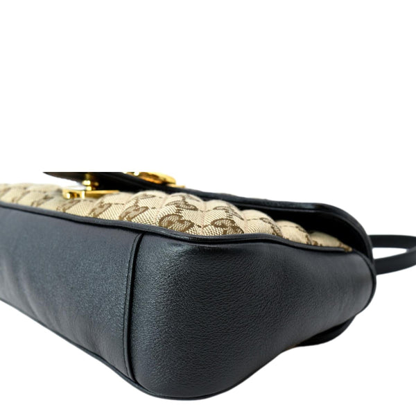 GUCCI GG Marmont Small Matelasse Canvas Shoulder Bag Black 443497
