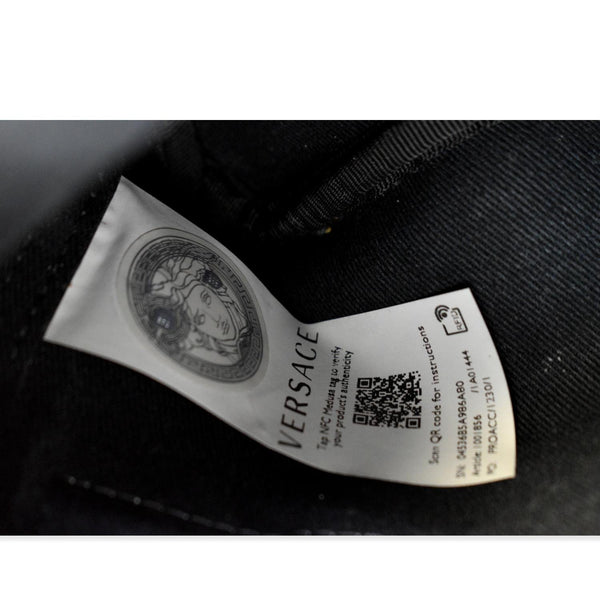 VERSACE La Greca Signature Mini Bucket Shoulder Bag Black