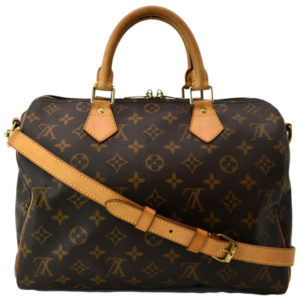 LOUIS VUITTON Speedy 30 Bandouliere Monogram Canvas Shoulder Bag Brown