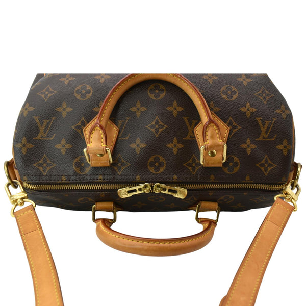 LOUIS VUITTON Speedy 30 Bandouliere Monogram Canvas Shoulder Bag Brown
