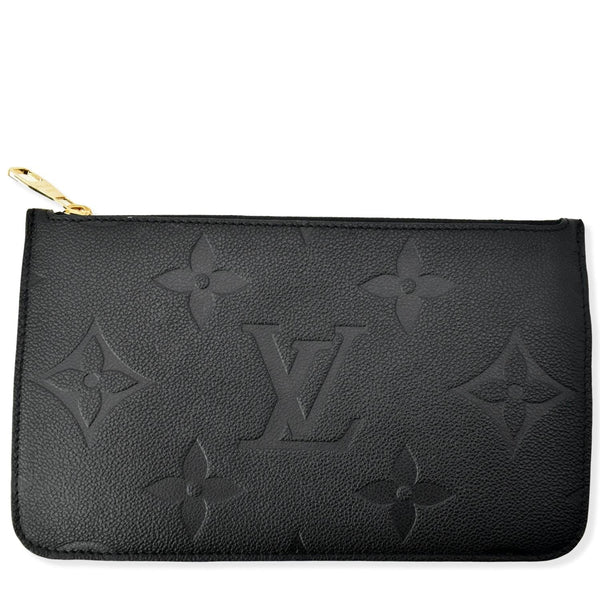 LOUIS VUITTON Empreinte Monogram Neverfull MM Pochette Wristlet Pouch Black