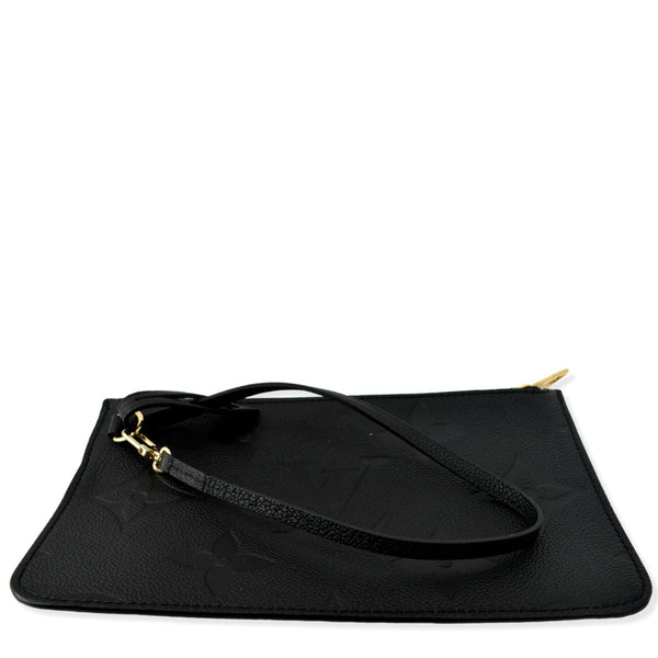 LOUIS VUITTON Empreinte Monogram Neverfull MM Pochette Wristlet Pouch Black