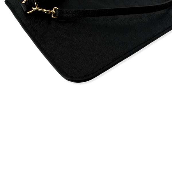 LOUIS VUITTON Empreinte Monogram Neverfull MM Pochette Wristlet Pouch Black