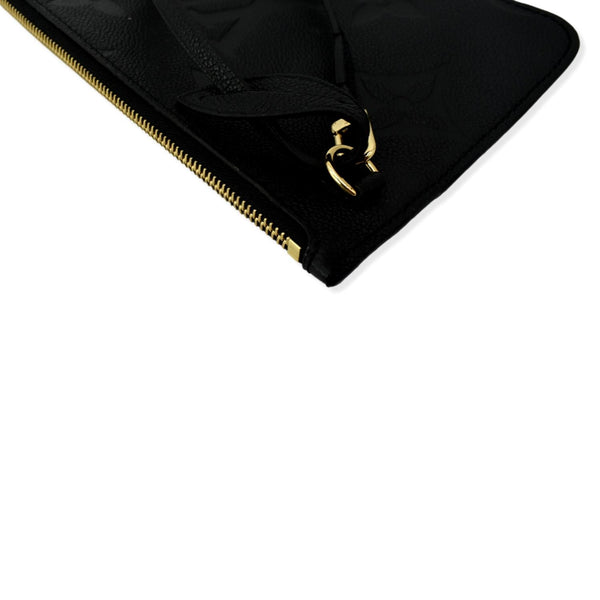 LOUIS VUITTON Empreinte Monogram Neverfull MM Pochette Wristlet Pouch Black