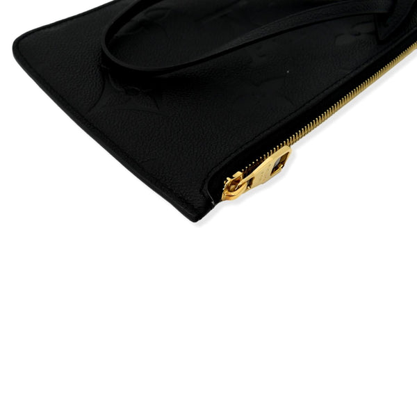 LOUIS VUITTON Empreinte Monogram Neverfull MM Pochette Wristlet Pouch Black