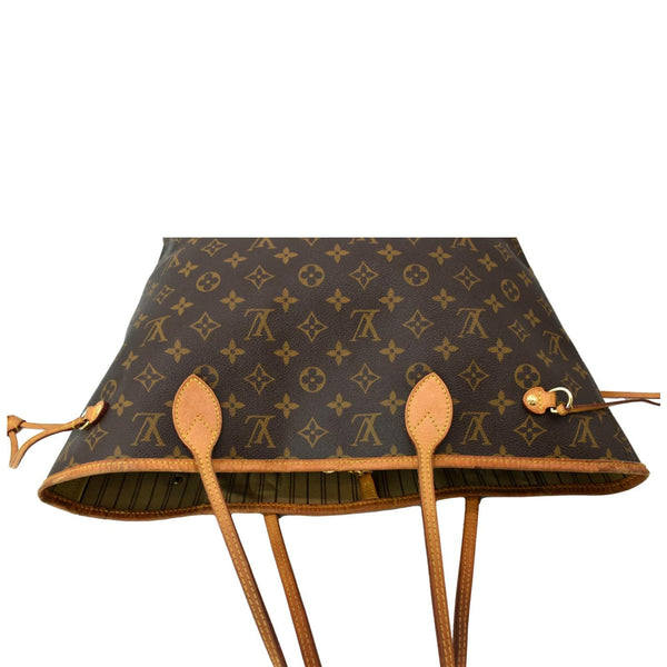 LOUIS VUITTON Neverfull MM Monogram Canvas Tote Bag Brown