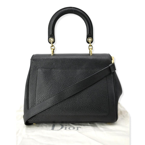 CHRISTIAN DIOR Be Dior Small Leather Flap Shoulder Bag Black