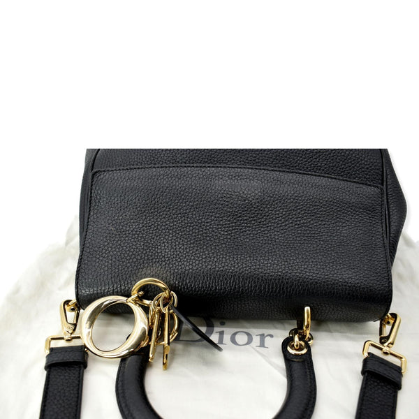 CHRISTIAN DIOR Be Dior Small Leather Flap Shoulder Bag Black