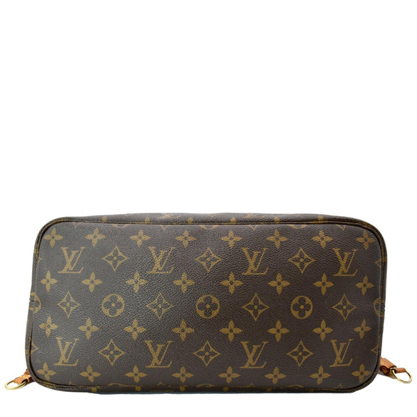 LOUIS VUITTON Neverfull MM Monogram Canvas Tote Bag Brown