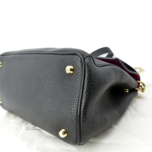 CHRISTIAN DIOR Be Dior Small Leather Flap Shoulder Bag Black