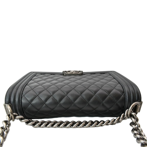 CHANEL Medium Boy Flap Leather Shoulder Bag Black