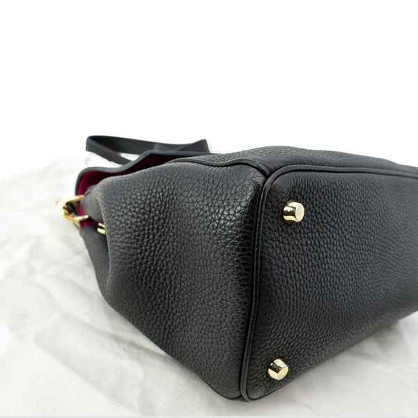 CHRISTIAN DIOR Be Dior Small Leather Flap Shoulder Bag Black