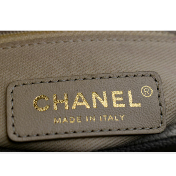 CHANEL Coco Cuba Caviar Leather Top Handle Shoulder Bag Ivory