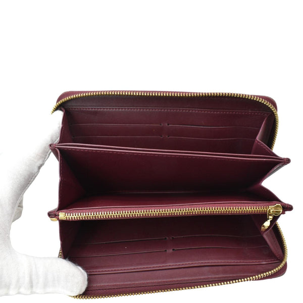 LOUIS VUITTON Monogram Vernis Zippy Wallet Amarante